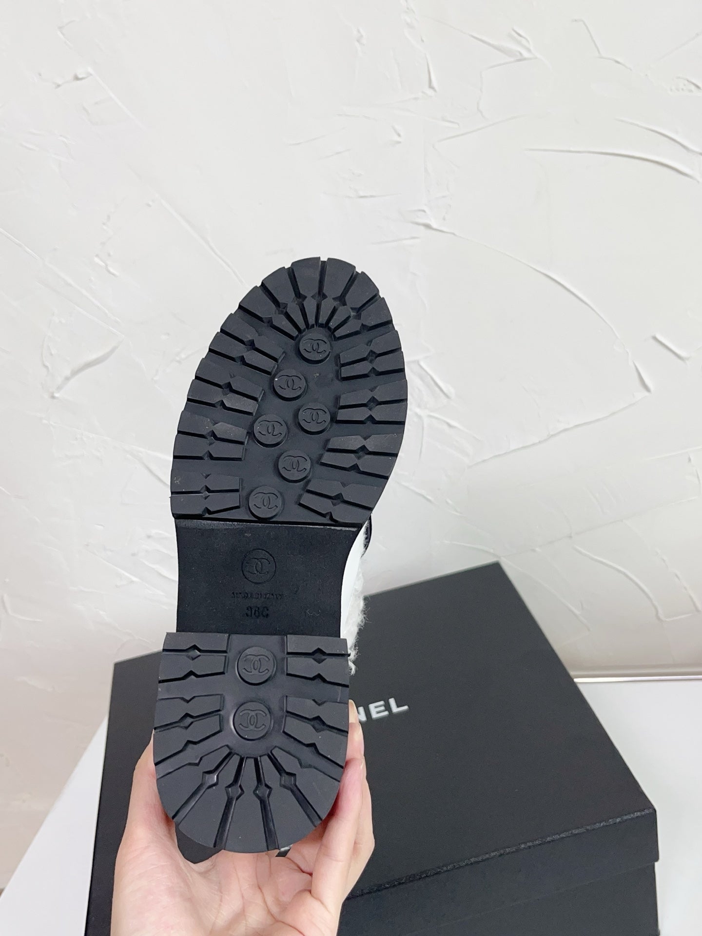 Chanel Shearling Bow Snow Boots