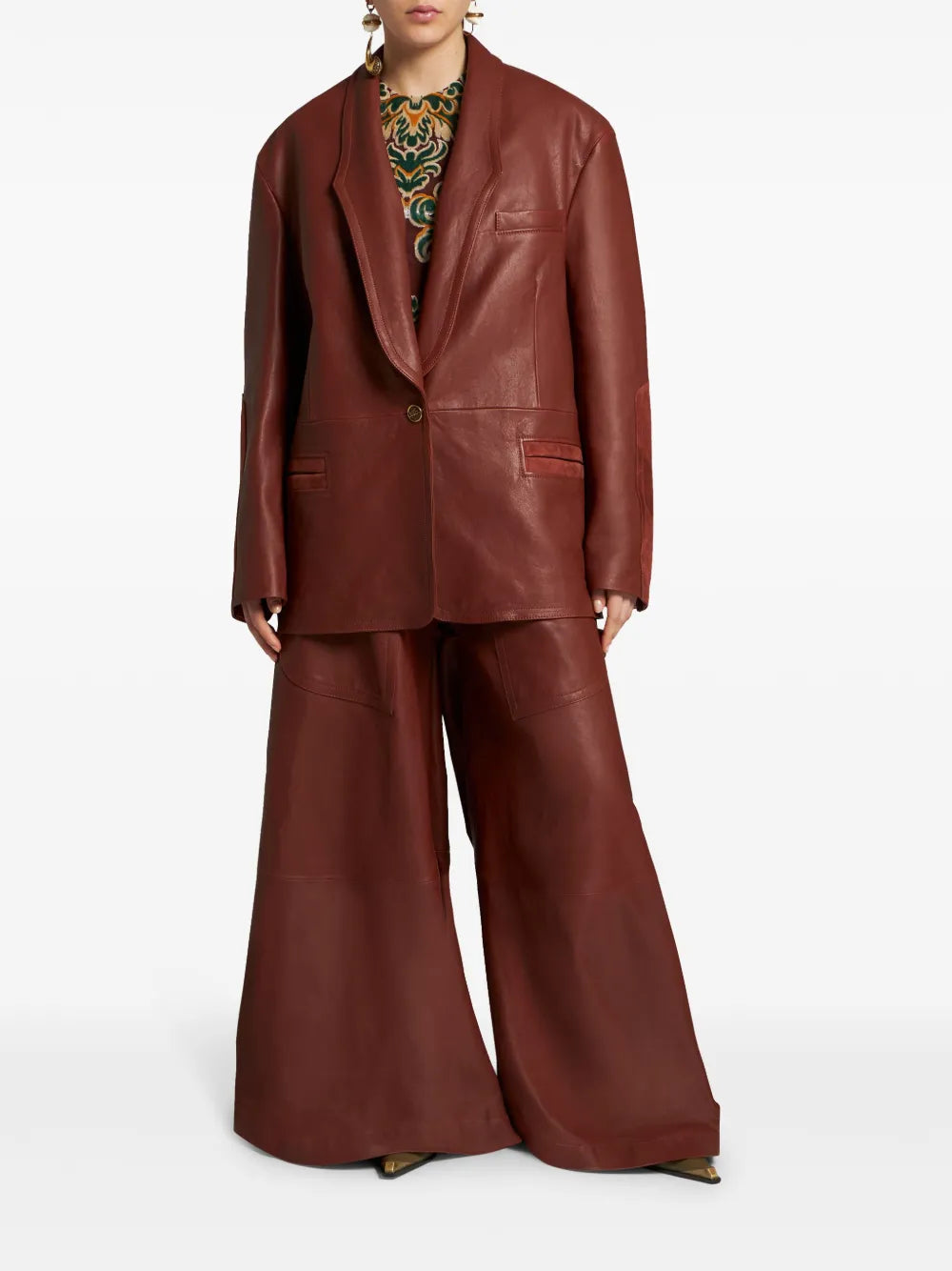 Etro Single-Breasted Leather Blazer