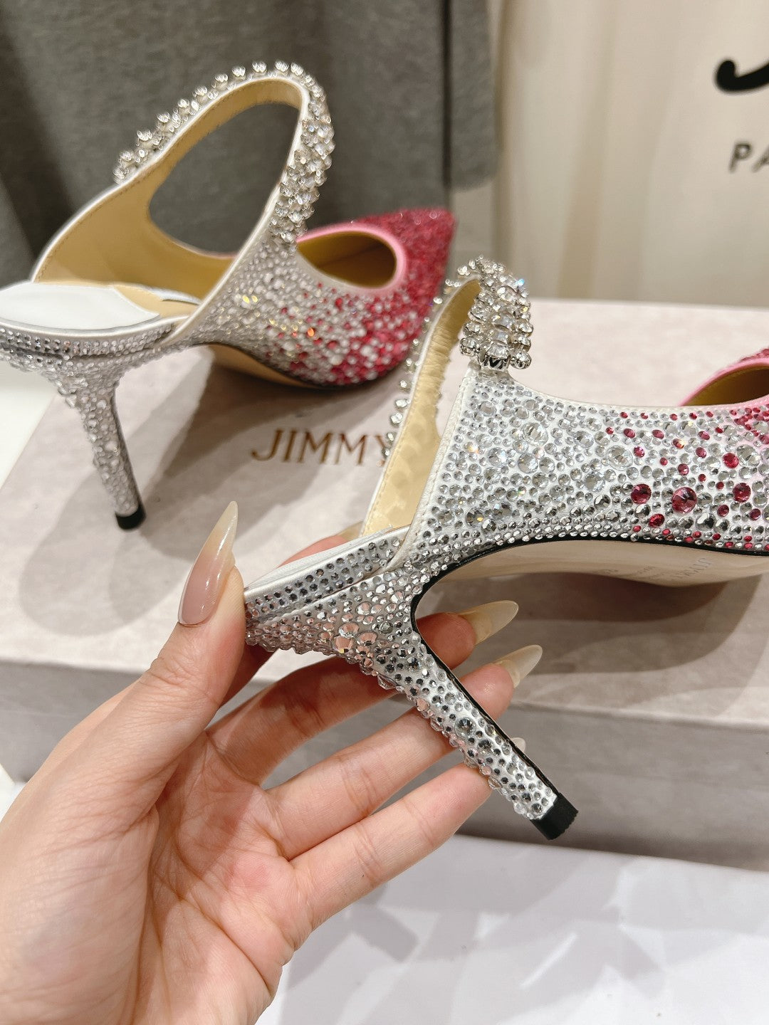 Jimmy Choo Bing Slingback Diamond High-Heeled Sandals