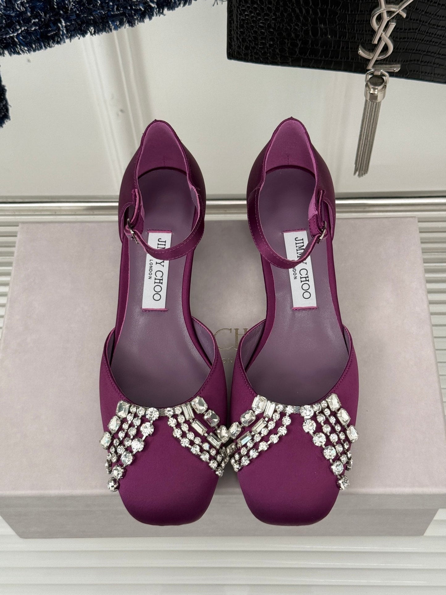 Jimmy Choo Sacaria Pearl-Embellished Satin Sandals