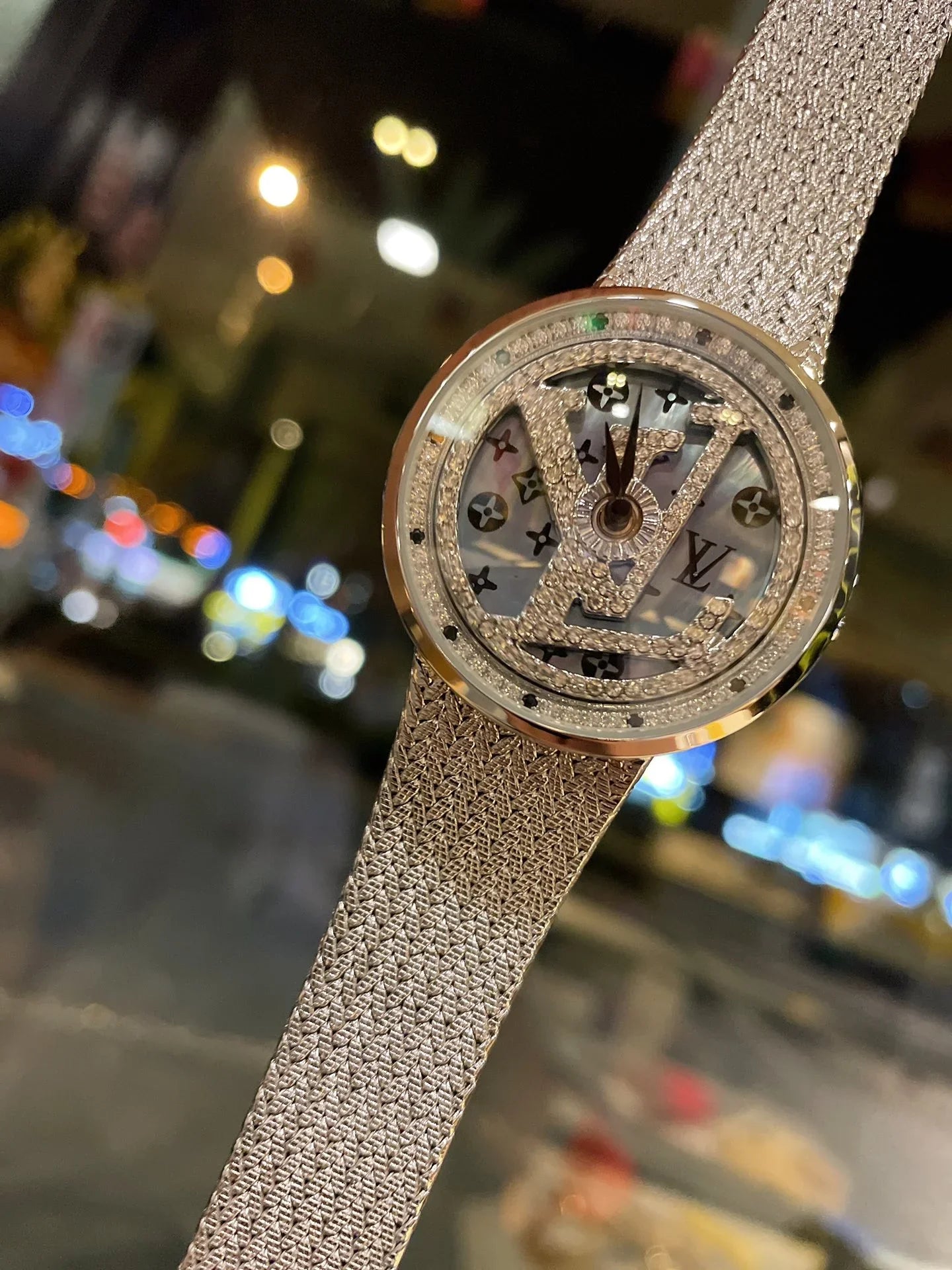 Louis Vuitton Tambour Lovely Cup Diamond LV Motif Women’s Watch