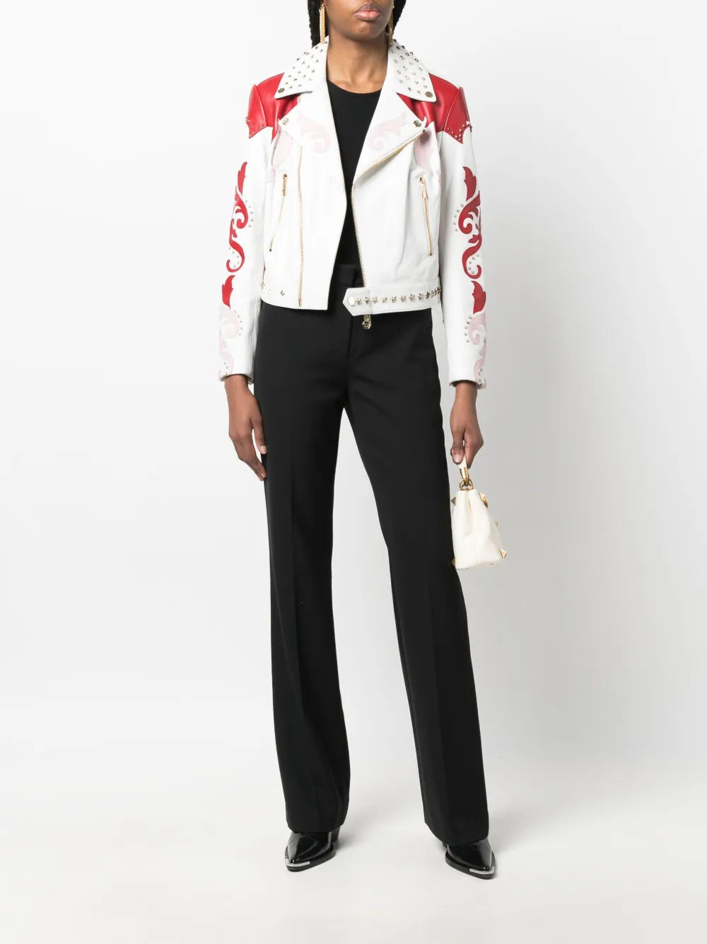 Philipp Plein Studded Embellished Biker Jacket
