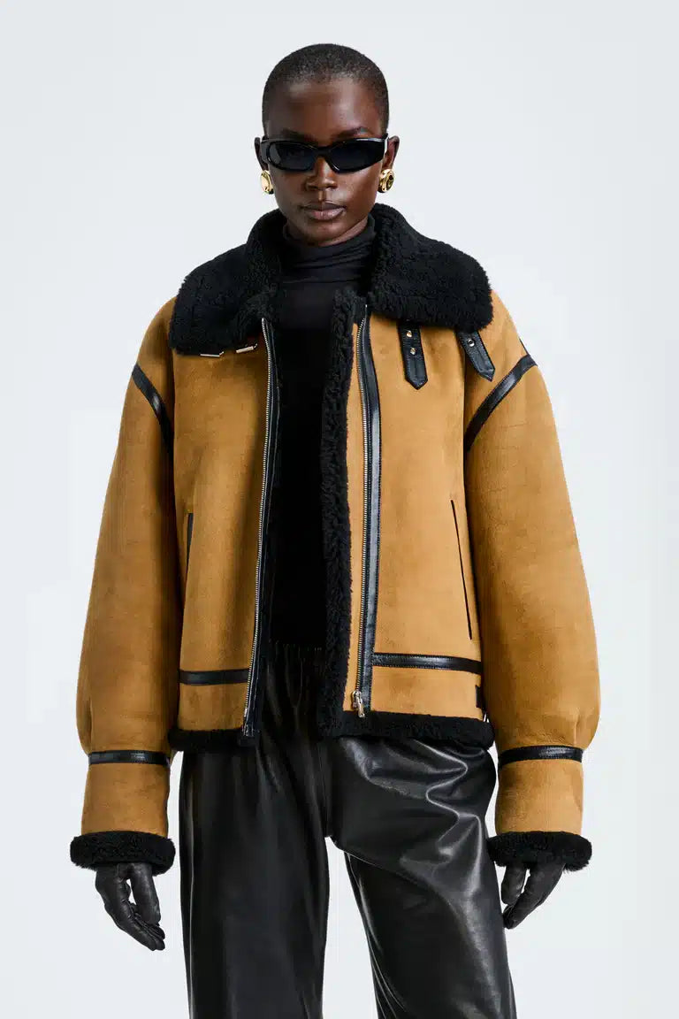 Portia Biscotti Shearling Jacket