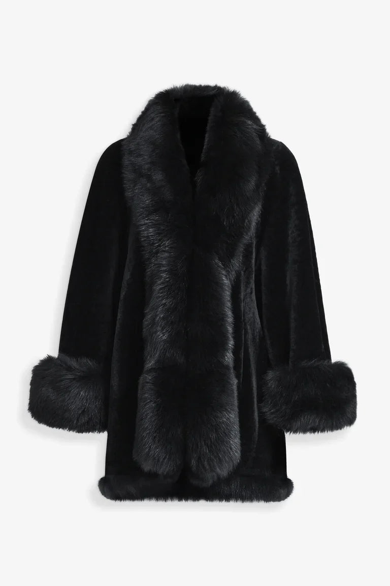 Sima Short Fur-Trimmed Coat