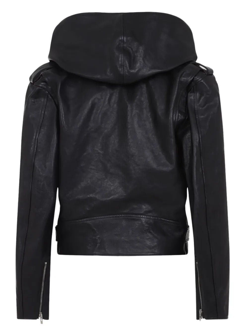Alaïa Black Leather Hooded Jacket
