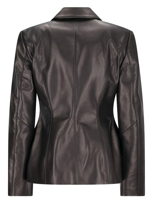 Alexander McQueen Tailored Black Leather Blazer