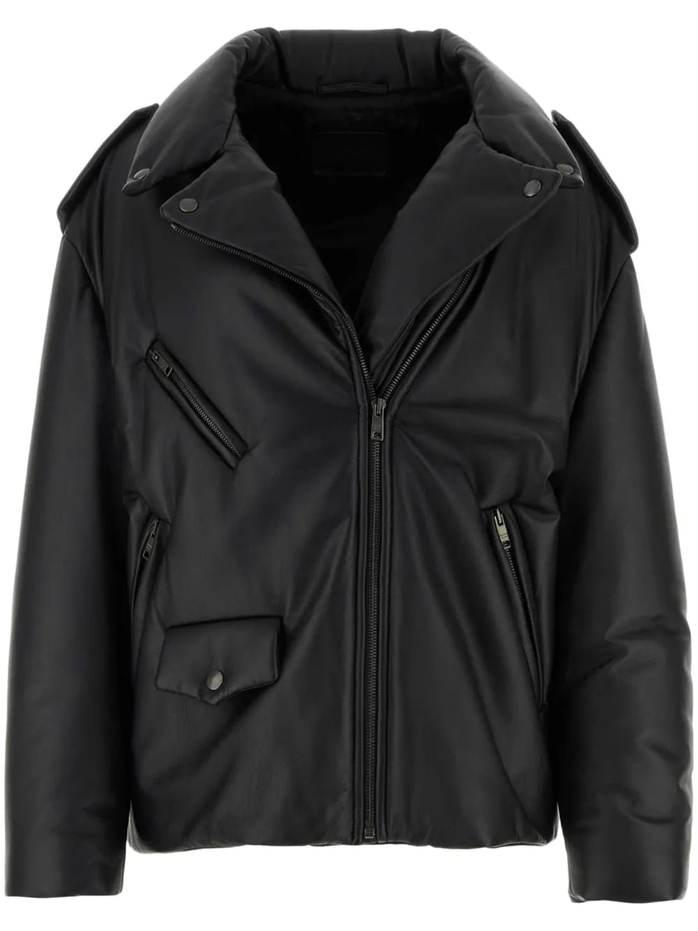Avant-Garde Padded Leather Jacket