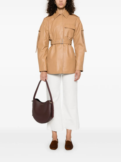 BOSS Belted Leather Shirt Jacket