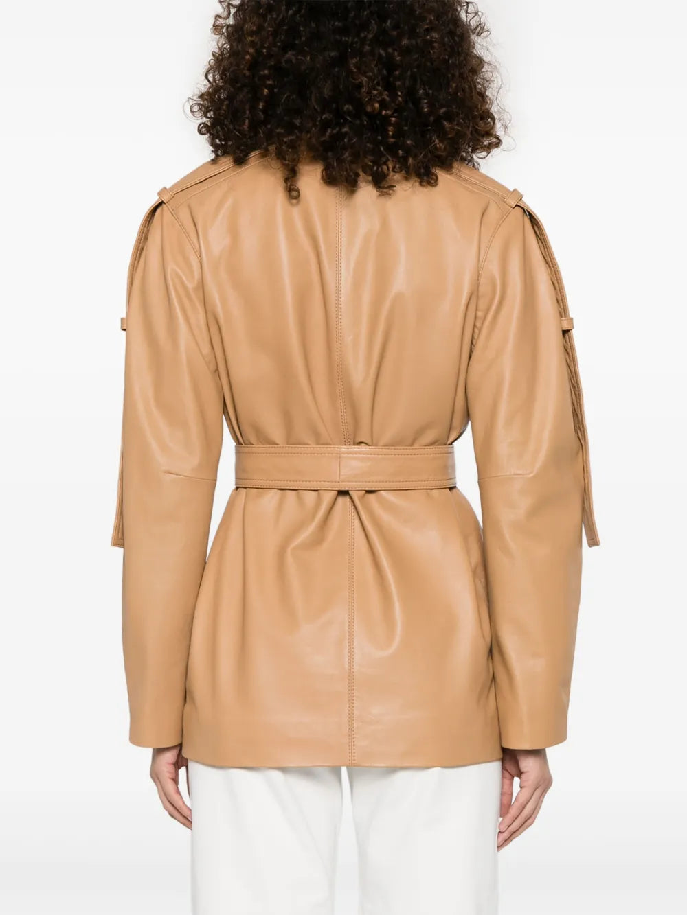 BOSS Belted Leather Shirt Jacket