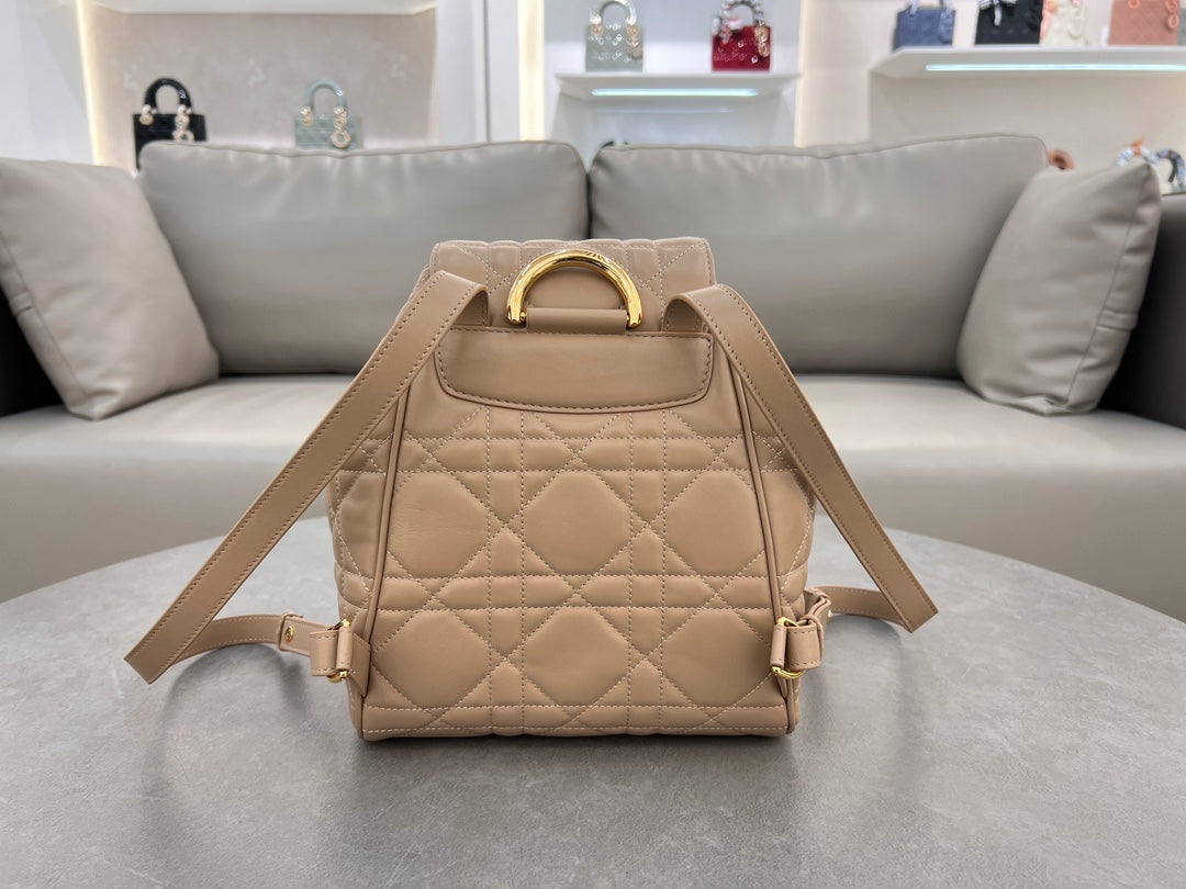 Dior Caro Backpack Biscuit-Colored