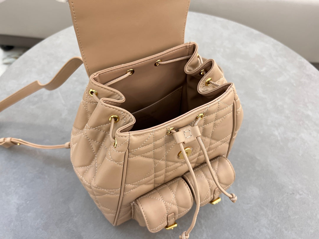 Dior Caro Backpack Biscuit-Colored