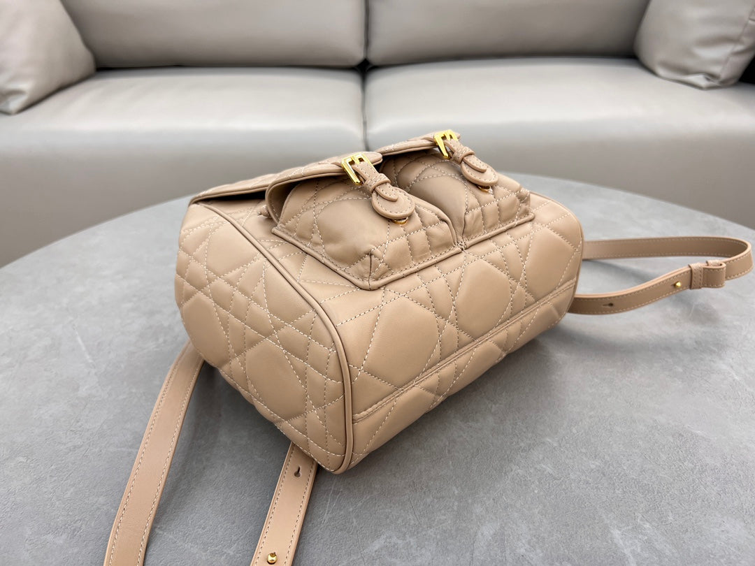 Dior Caro Backpack Biscuit-Colored