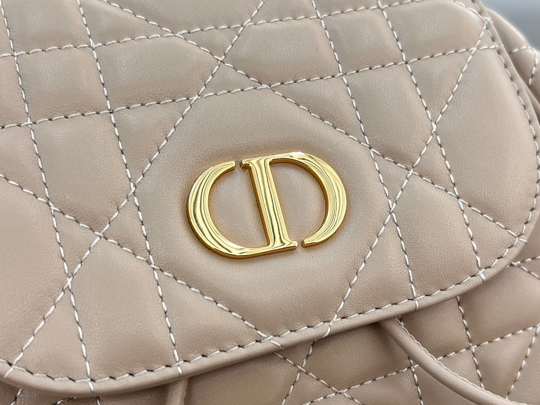 Dior Caro Backpack Biscuit-Colored