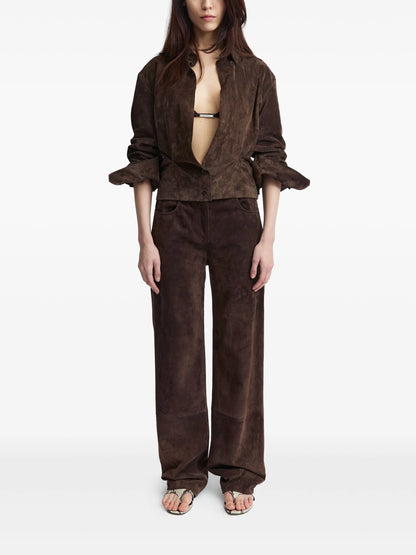 Barlington Cropped Suede Shirt Jacket