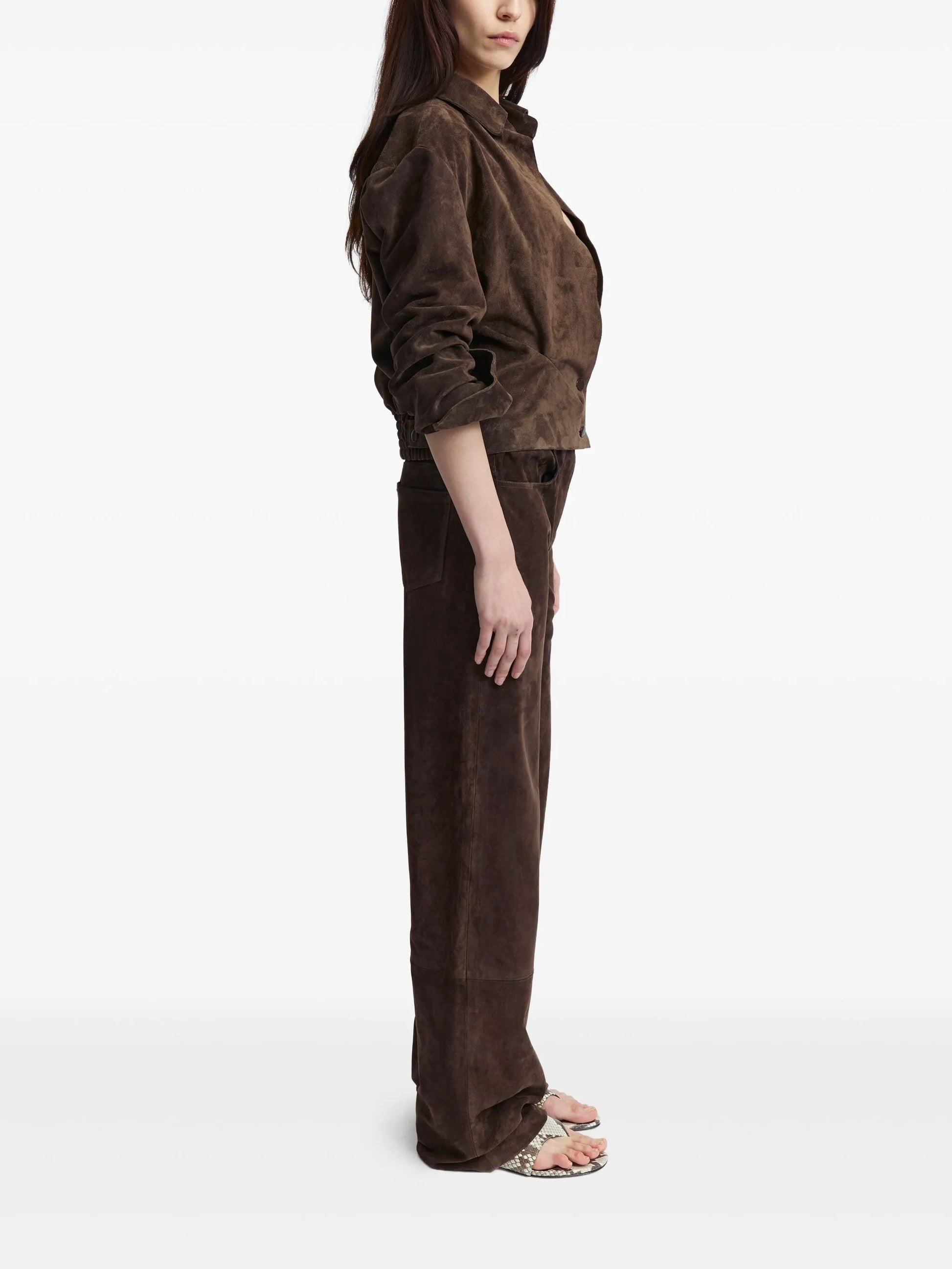 Barlington Cropped Suede Shirt Jacket