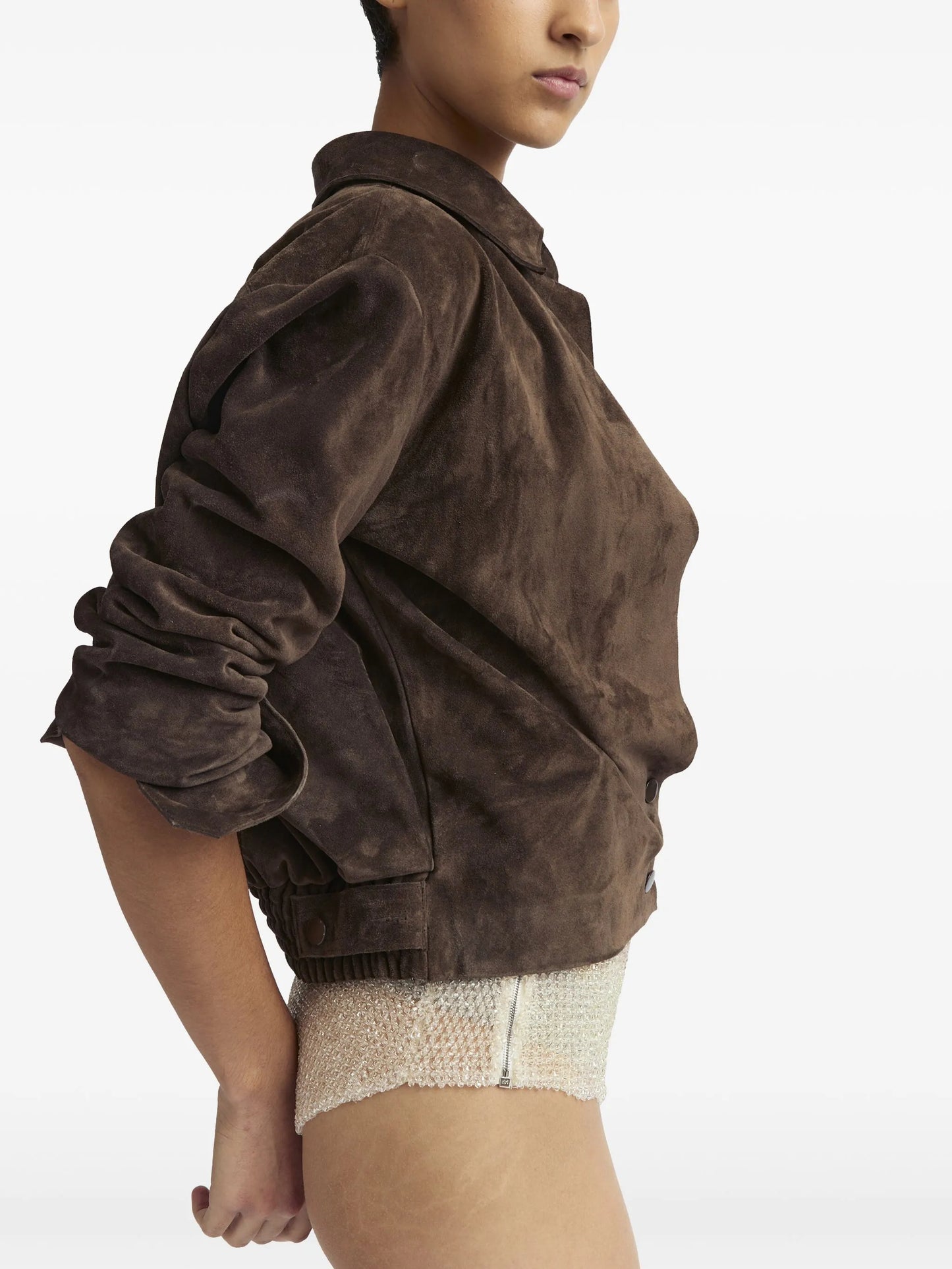 Barlington Cropped Suede Shirt Jacket