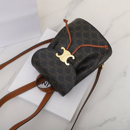 Celine Bonnie Backpack in Triomphe Canvas and Calfskin