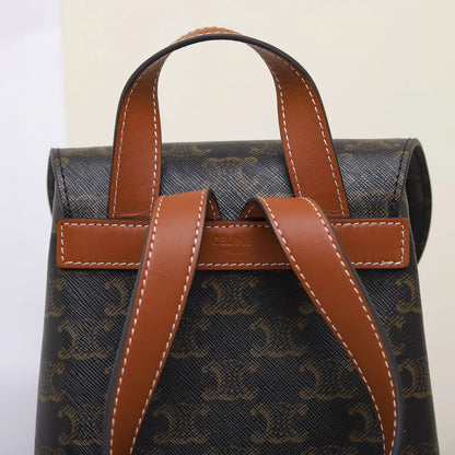 Celine Bonnie Backpack in Triomphe Canvas and Calfskin