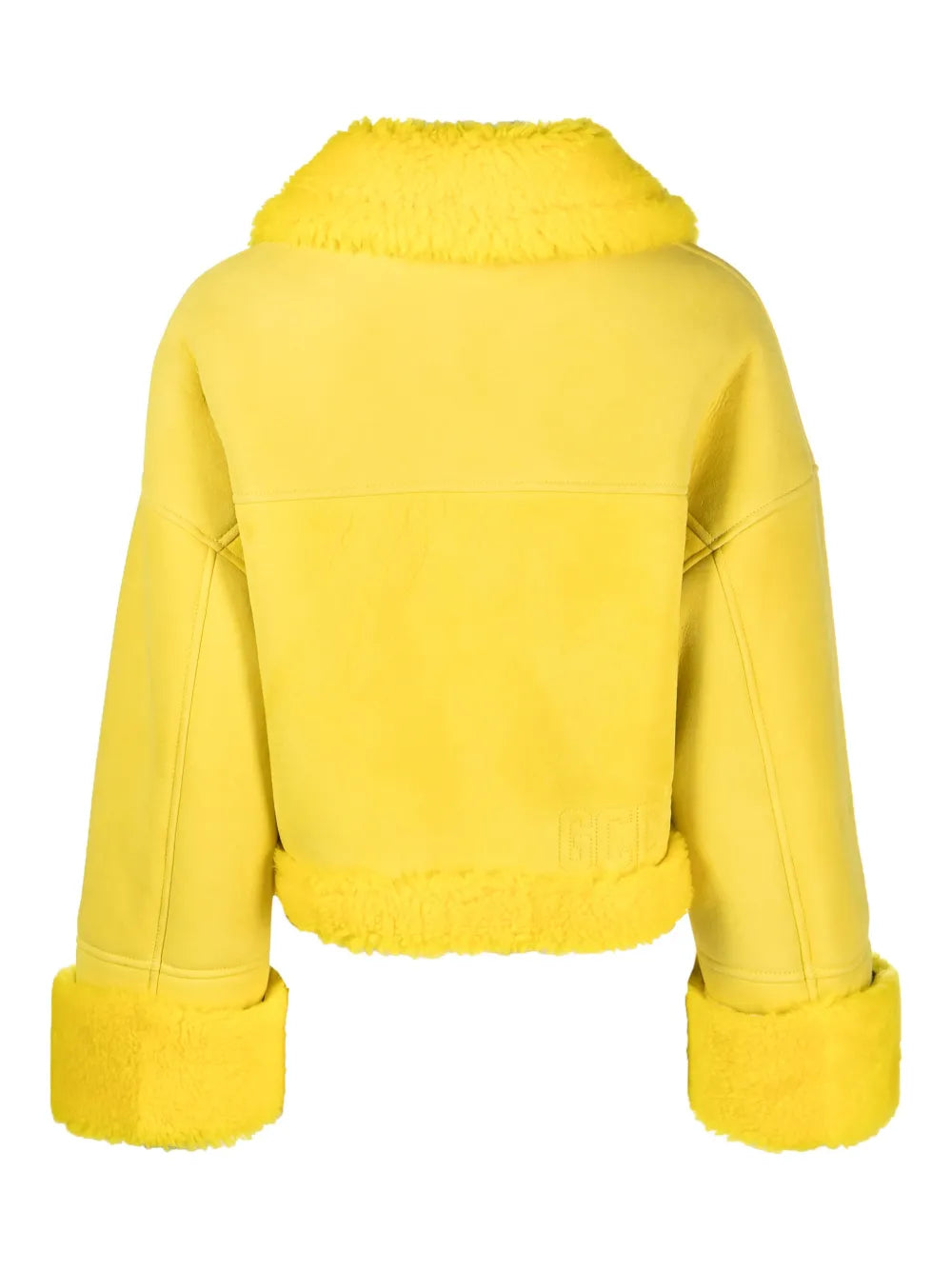Bottega Veneta Cropped Shearling-Trim Yellow Jacket