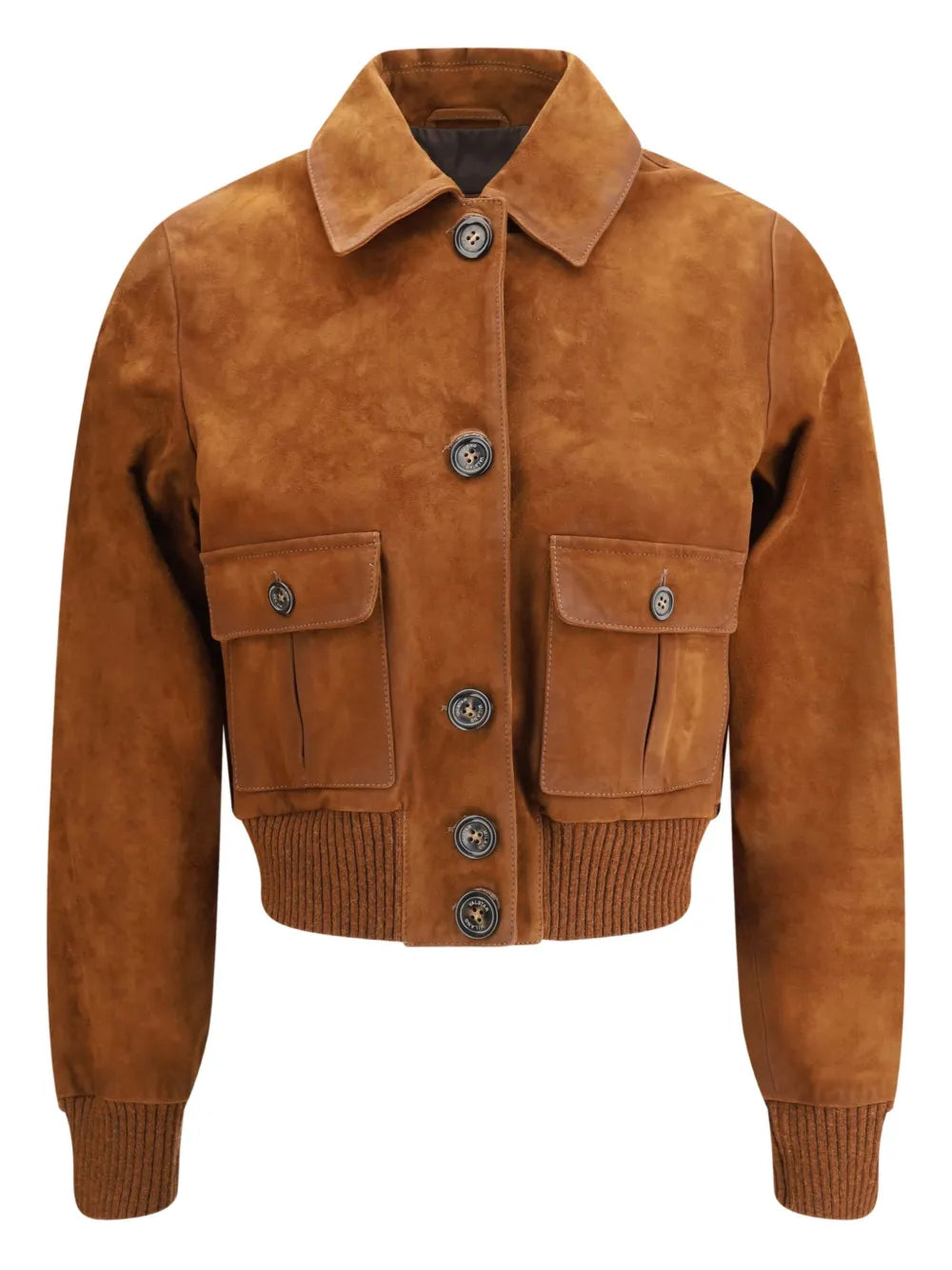 Brioni Suede Buttoned Bomber Jacket
