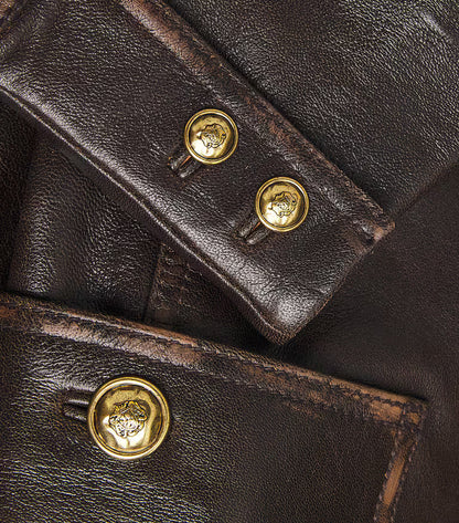 Brunello Cucinelli Dark Brown Leather Utility Jacket