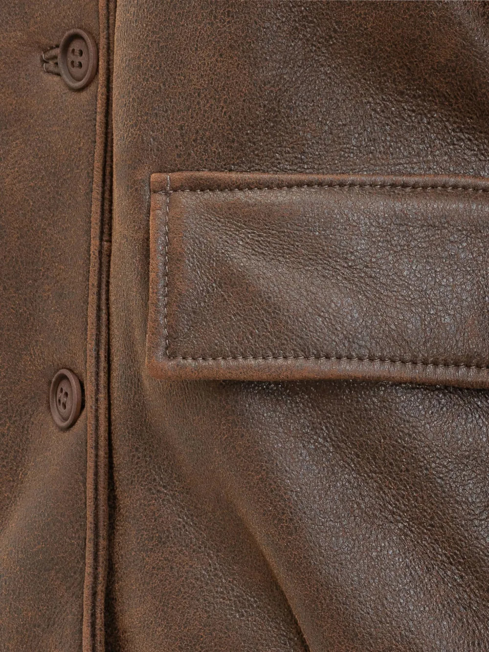 Brunello Cucinelli Shearling Button-Up Jacket in Tobacco Brown