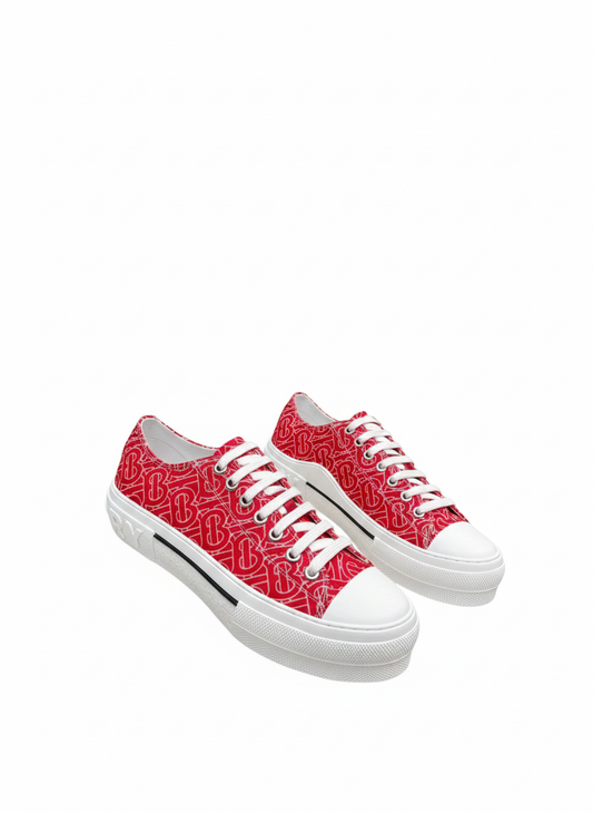 Burberry Monogram Print Cotton Canvas Sneakers