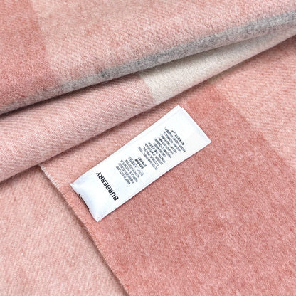 Burberry Soft Check Wool & Cashmere Scarf with Monogram Logo