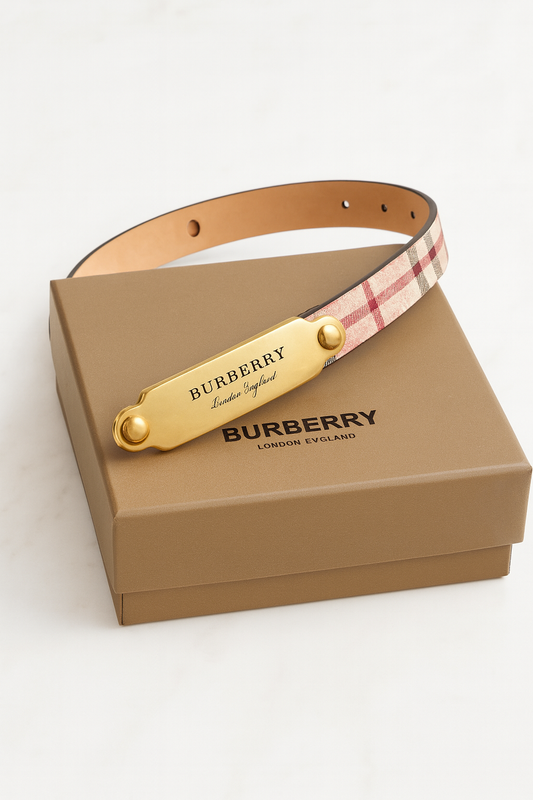 Burberry Plaque Check Belt