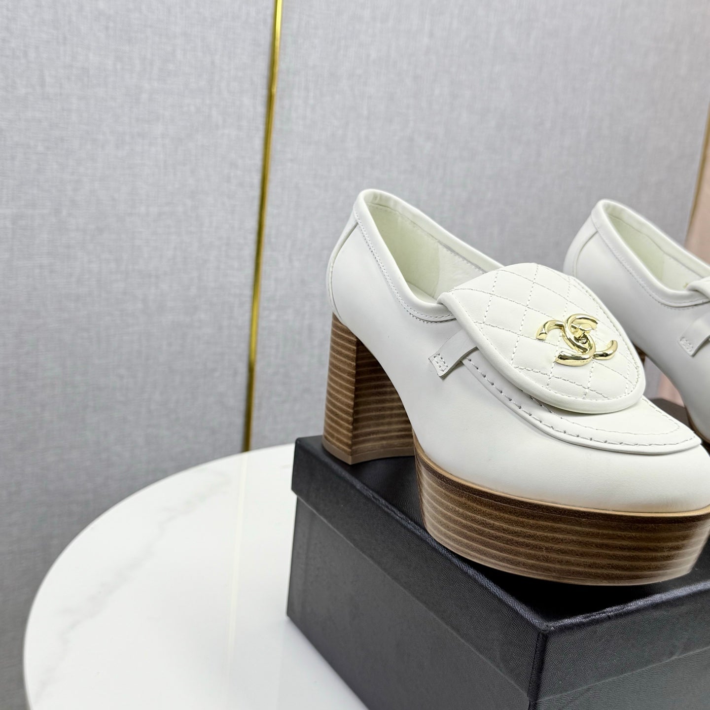 CHANEL Platform Loafer Heels