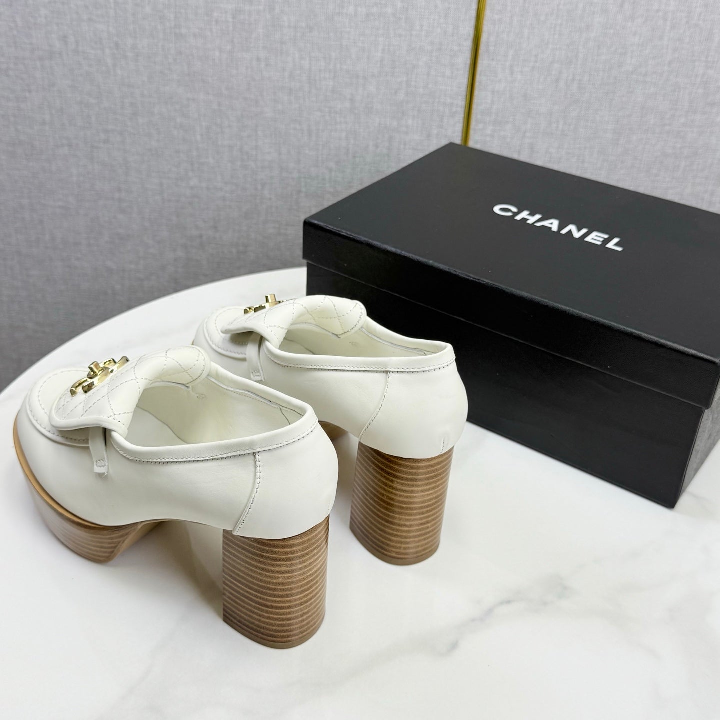 CHANEL Platform Loafer Heels