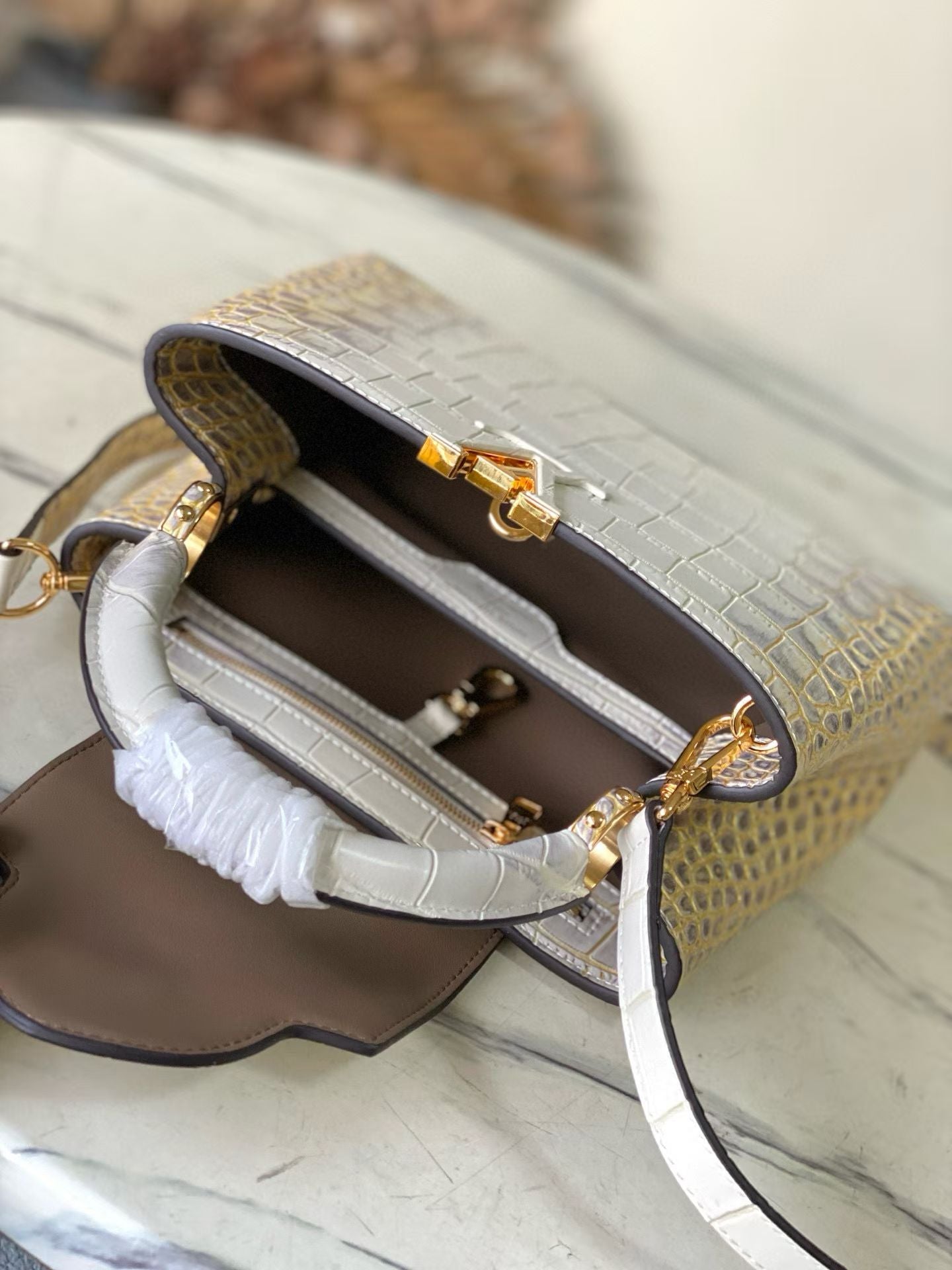 LOUIS VUITTON Capucines BB – Exotic Leather (Croc-Embossed Finish)