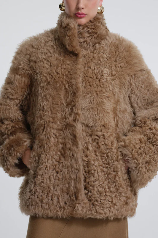 Carolyn Honey Shearling Jacket