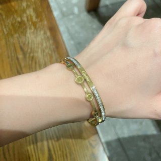 Cartier Love Cuffs Double Band Half Diamond Bracelet