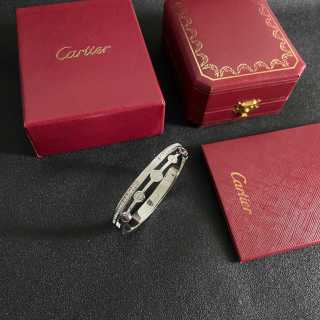 Cartier Love Cuffs Double Band Half Diamond Bracelet
