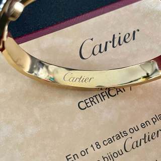 Cartier Love Cuffs Double Band Half Diamond Bracelet