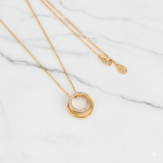 Cartier Trinity Necklace – Diamond-Set Pendant in Yellow Gold