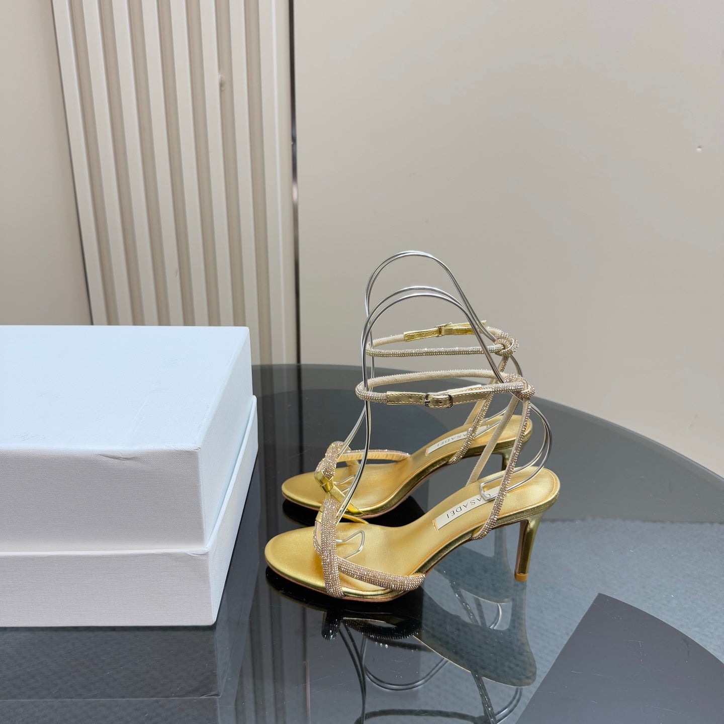 Casadei Strappy Metallic Sandals
