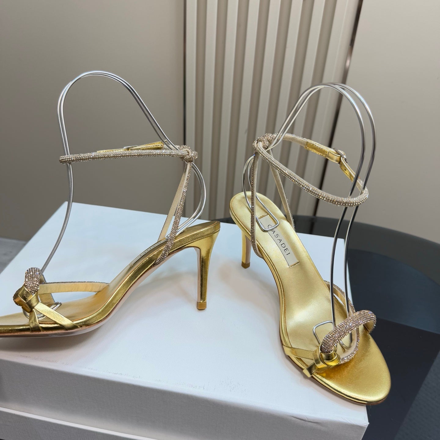 Casadei Strappy Metallic Sandals