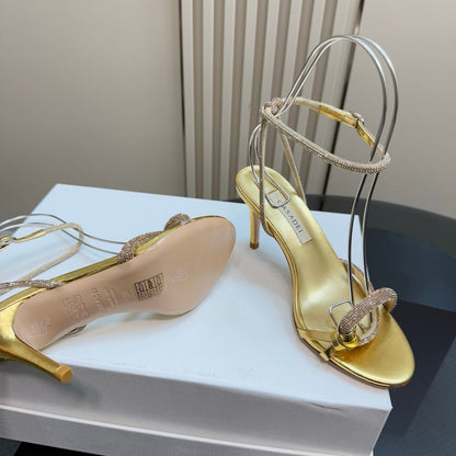 Casadei Strappy Metallic Sandals