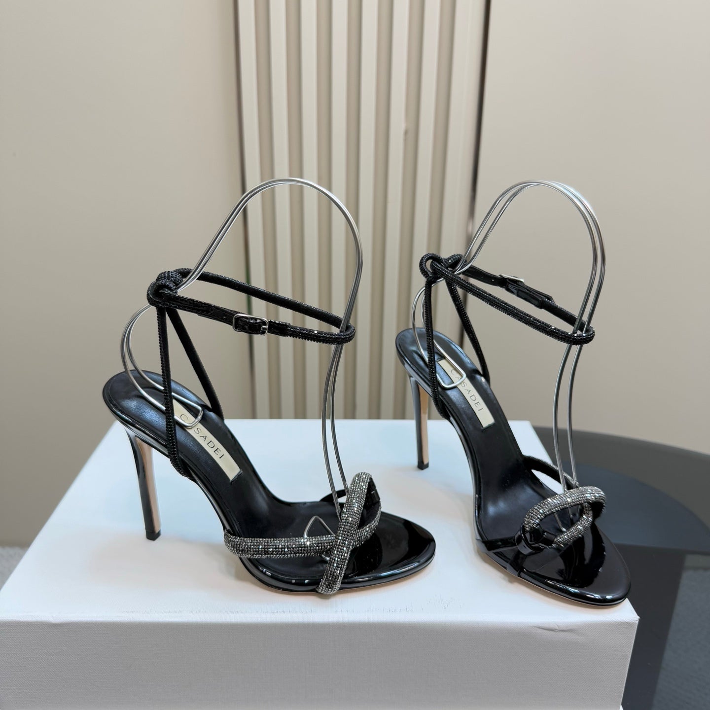 Casadei Strappy Metallic Sandals