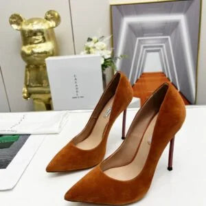 Casadei Pointed-Toe Suede Heels