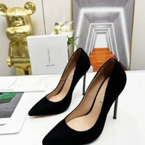 Casadei Pointed-Toe Suede Heels