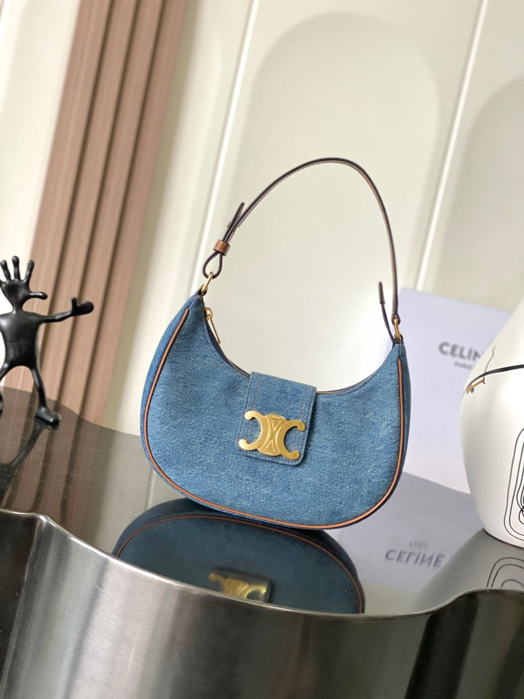 Celine Ava Triomphe Bag in Denim