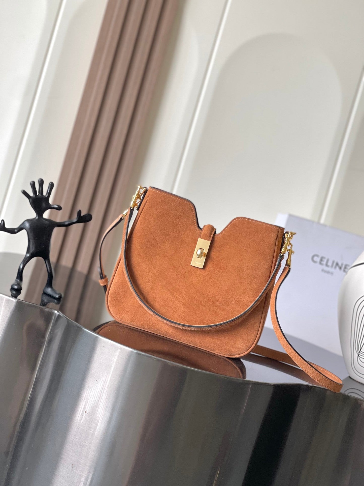Celine Camille 16 Soft Bag in Suede Calfskin