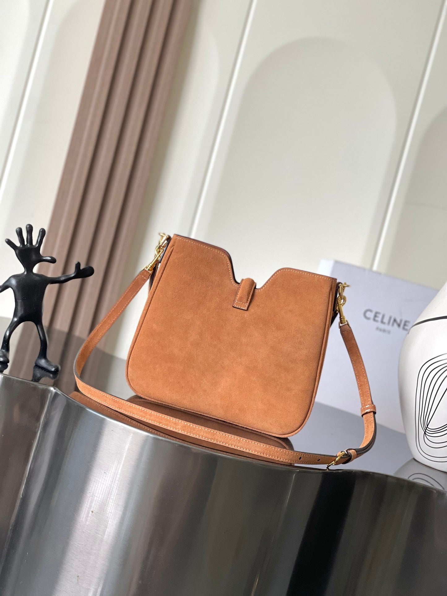 Celine Camille 16 Soft Bag in Suede Calfskin