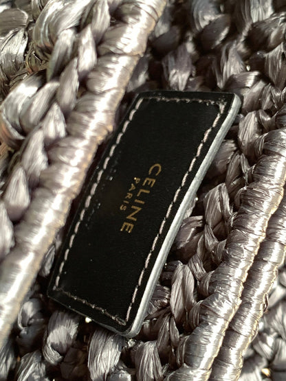 Celine Claude Chain Shoulder Bag in Raffia