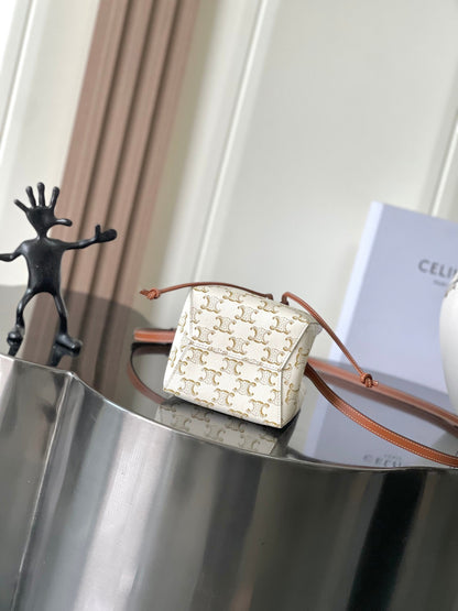 Celine Mini Bucket Bag in Triomphe Canvas