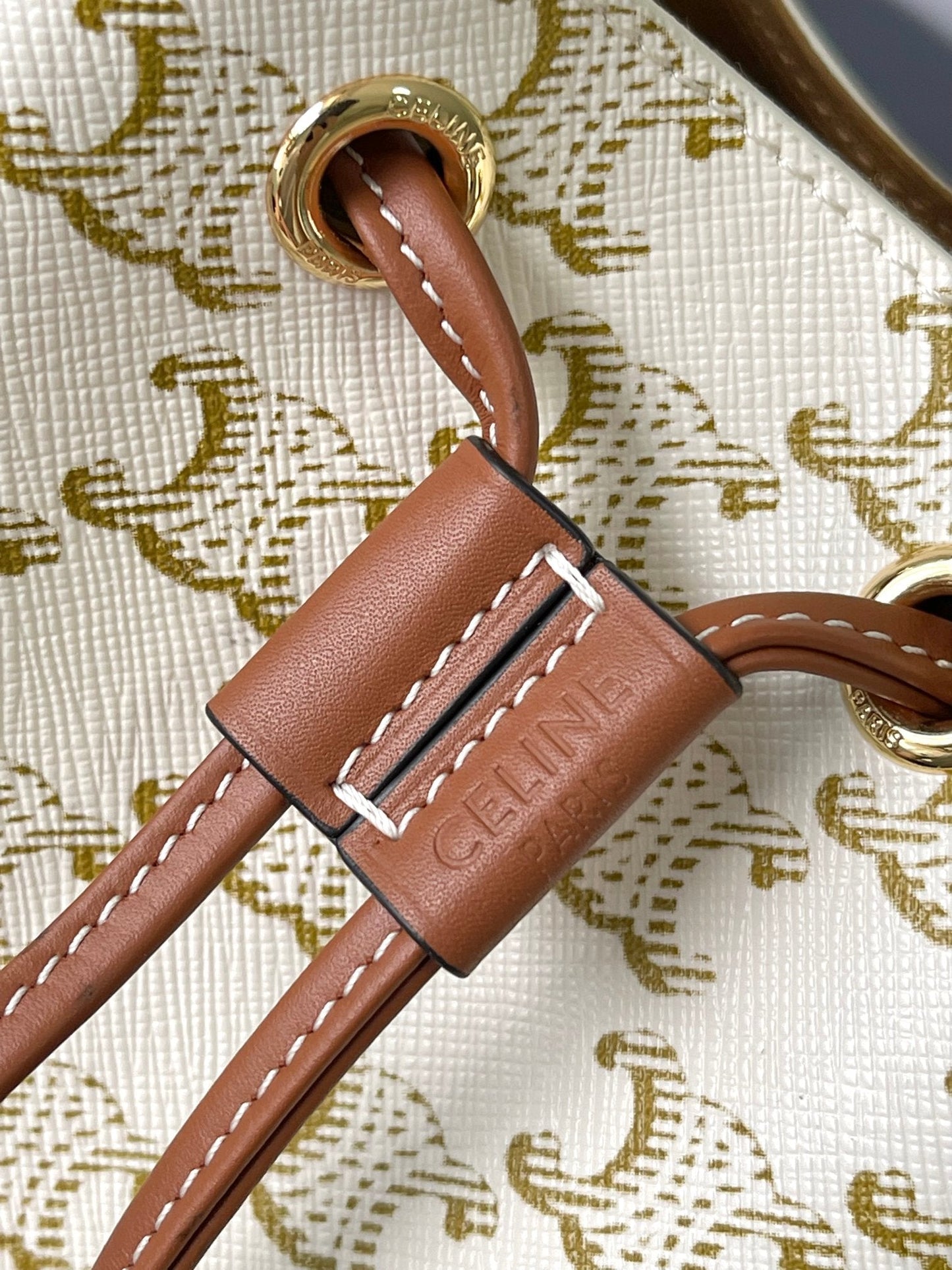 Celine Mini Bucket Bag in Triomphe Canvas