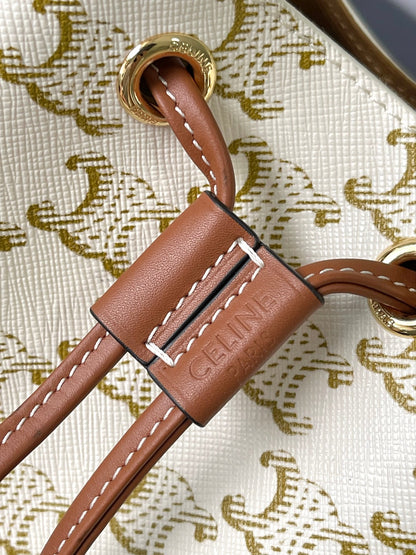 Celine Mini Bucket Bag in Triomphe Canvas